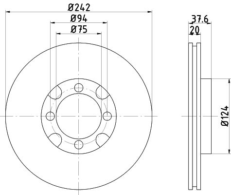 HELLA PAGID Bremžu diski 8DD 355 103-201